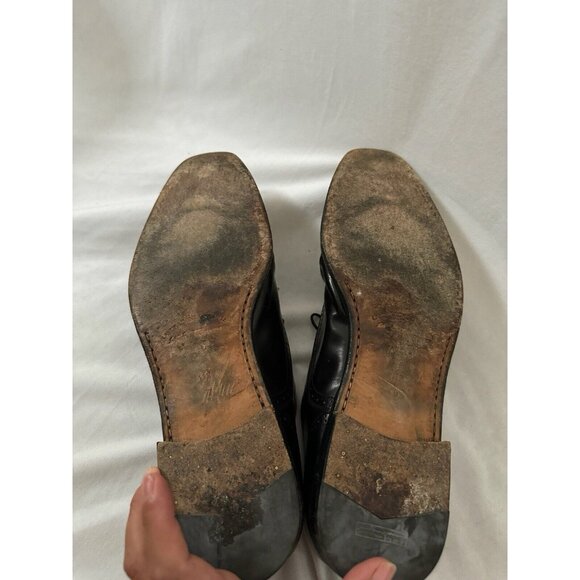 FERRAGAMO Salvatore Men's Leather Cap Toe Brogue Oxford Black 11.5 - Picture 4 of 8